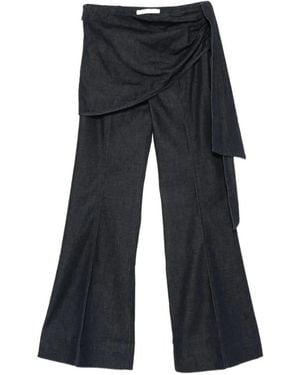 Zimmermann Valiant Draped Denim Flare - Azul