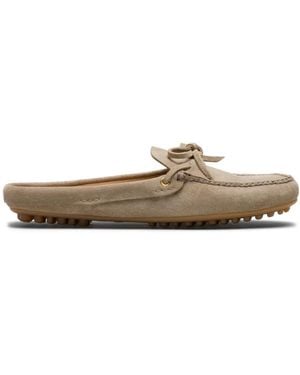 Car Shoe アーモンドトゥ ドライビング スリッポン - ホワイト