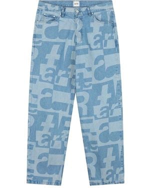 Arte' Button-Fastening Jeans - Blue