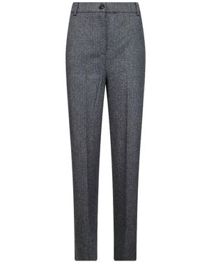 Weekend by Maxmara Herringbone-Knit Straight-Leg Pants - Gray