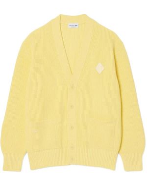 Lacoste V-Neck Cardigan - Yellow