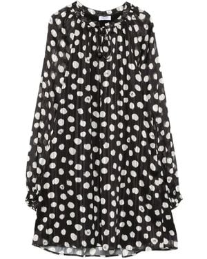 Liu Jo Polka-Dot Tie-Neck Dress - Black