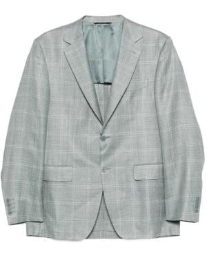 Canali Check button blazer - Grau