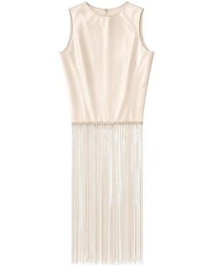 Emergency Room Fringe-Trim Sleeveless Top - White