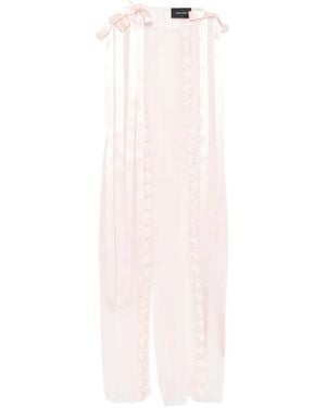 Simone Rocha Ribbon-Trimmed Sleeveless Midi Dress - White