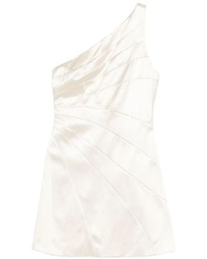 Sandro Mini One-Shoulder Satin-Effect Dress - White
