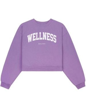 Sporty & Rich Wellness Ivy Cropped Sweatshirt - Purple