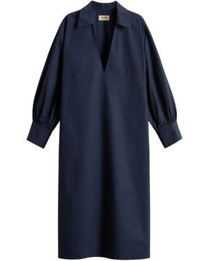 Woolrich Baumwoll -Tunika -Kleid - Blau