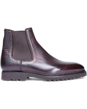 Bontoni Leather Chelsea Boots - Purple