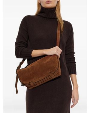 Moschino Suede Shoulder Bag - Black