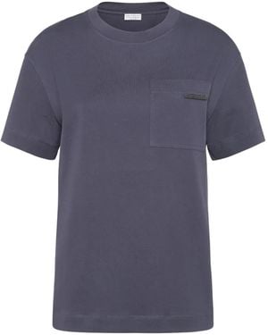 Brunello Cucinelli Camiseta De Tejido Jersey - Azul