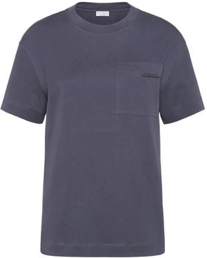 Brunello Cucinelli Jersey T-shirt - Blau