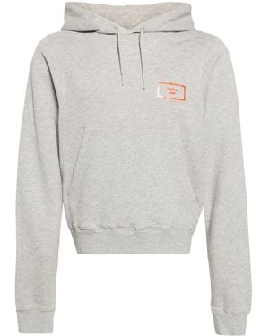 Martine Rose Logo-Appliqué Cotton Hoodie - White