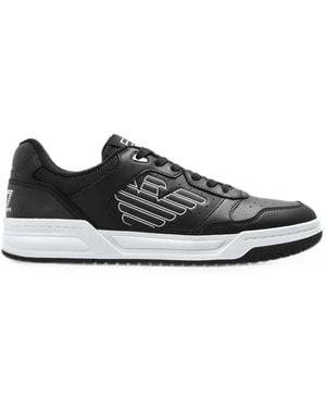 EA7 Logo-Print Paneled Sneakers - White