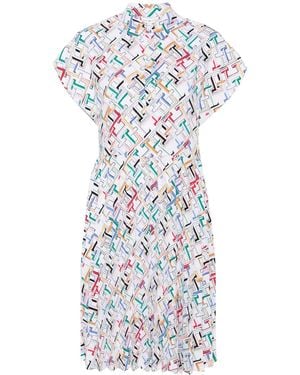 Tommy Hilfiger Chemisier Midi Con Monogramma Th - Bianco