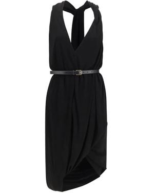 Loewe Draped Viscose Dress - Black