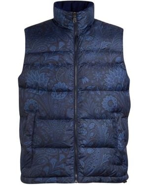 Etro Paisley Padded Gilet - Blue