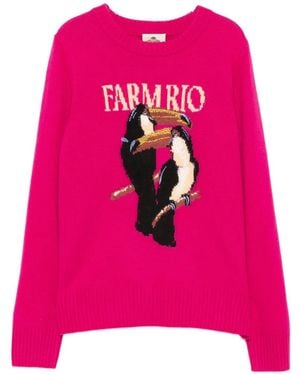 FARM Rio Jersey Con Aplique De Tucán - Rosa