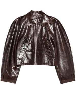 Séfr Talia Leather Jacket - Brown