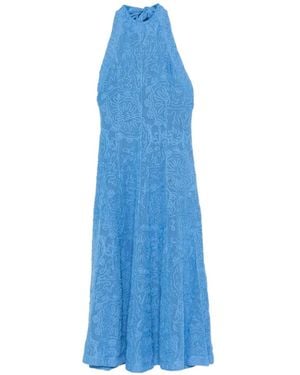Maje Open-Back Midi Dress - Blue