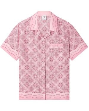 CASABLANCA Radiating Monogram Silk Shirt - Pink