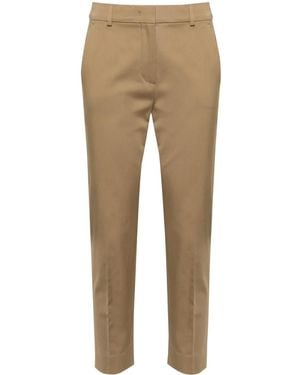 Max Mara Pantaloni Slim A Vita Media - Neutro