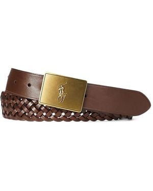 Polo Ralph Lauren Braided Leather Belt - Brown