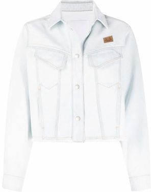 KENZO K-Tiger Cropped Denim Jacket - White