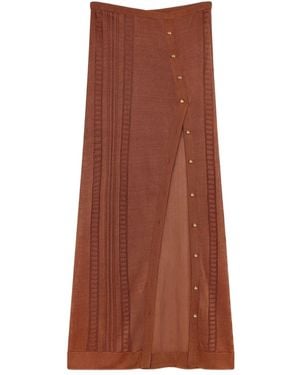 Donde Esteban Guayabera Knitted Maxi Skirt - Brown
