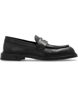 Emporio Armani レザー ペニーローファー - ブラック