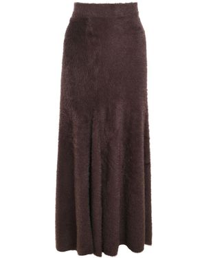 Helmut Lang Knitted Maxi Skirt - Brown