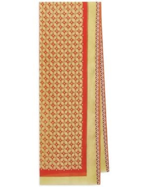 Maliparmi Geometric Fringed Scarf - White
