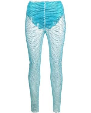 GIUSEPPE DI MORABITO Legging En Maille Métallisée - Bleu