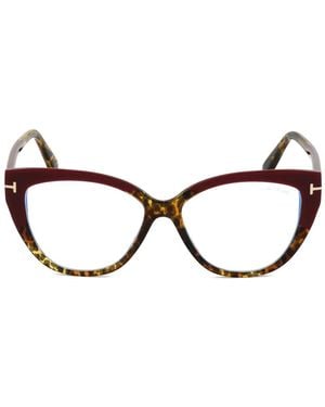 Tom Ford Gafas Con Montura Cat Eye Y Motivo De Leopardo - Rojo