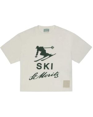 Bally St Moritz Skier Print T-Shirt - White