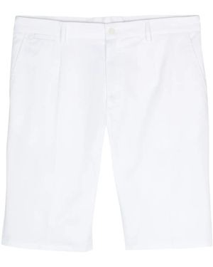 Dolce & Gabbana Bermuda In Cotone Stretch Con Dg Patch - White