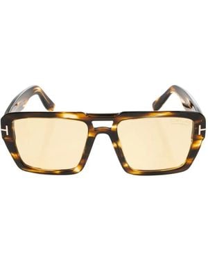 Tom Ford Redford Square-Frame Sunglasses - Natural
