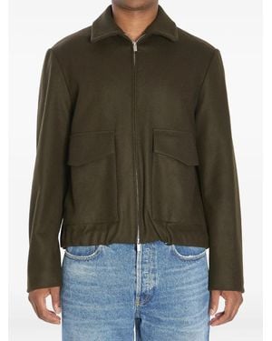 Barena Magan Caramal Flap-Pocket Zip-Front Jacket - Green
