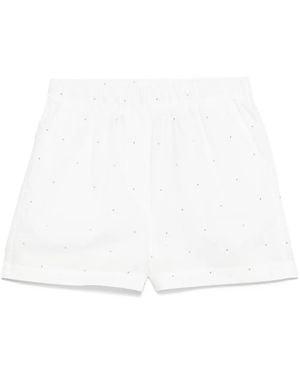 Manuel Ritz Studded Bermuda Shorts - White