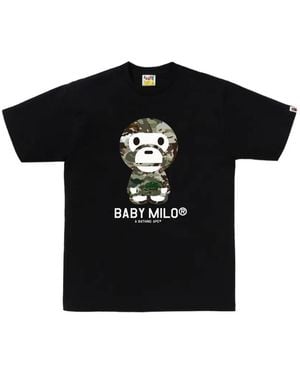 A Bathing Ape Baby Milo Camo-Print T-Shirt - Black