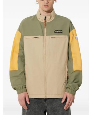 Napapijri Colourblock Logo-Patch Jacket - Grey