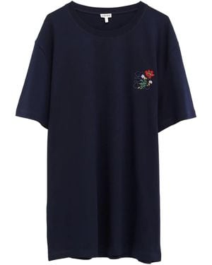 Loewe T-Shirt À Fleurs Brodées - Bleu