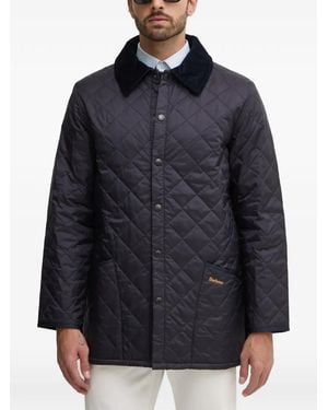 Barbour Liddesdale Corduroy-Collar Quilted Padded Jacket - Blue