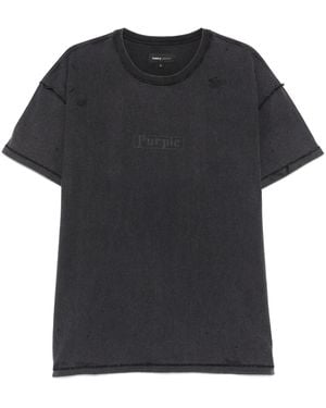 Purple Brand Logo-Print T-Shirt - Black