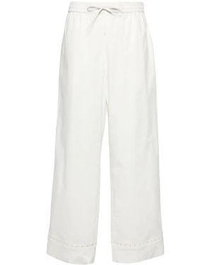 Yves Salomon Pantalon Droit À Taille Haute - Blanc