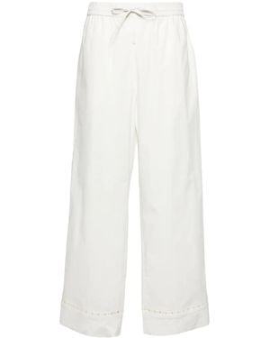 Yves Salomon High-Waist Straight-Leg Trousers - White