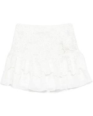 Sandro Mini Guipure Skirt - White
