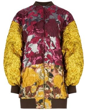 Nina Ricci Jacquard Patchwork Bomber - Red