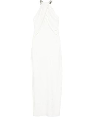 Amen Crystal-Embellished Halterneck Dress - White