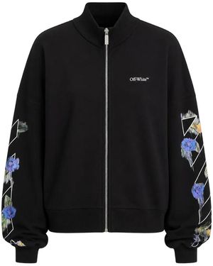 Off-White c/o Virgil Abloh Sweater Met Bloemenprint - Zwart